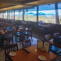 tables inside restaurant with large windows